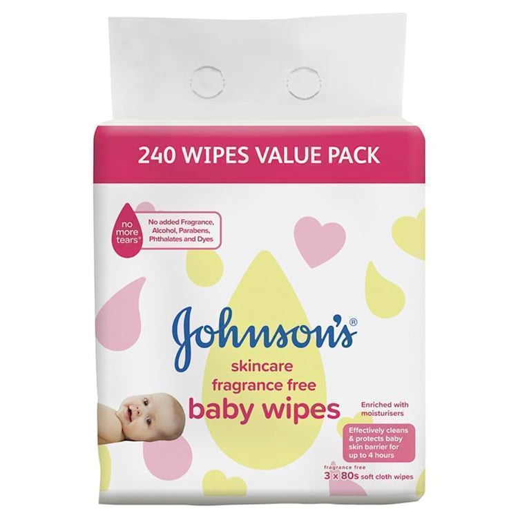 Johnson's Baby Wipes Skincare Fragrance Free