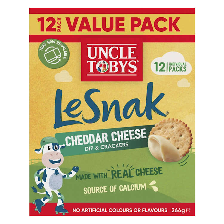 Uncle Tobys Le Snak Cheddar Cheese Dip & Crackers