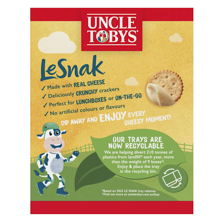 Uncle Tobys Le Snak Cheddar Cheese Dip & Crackers