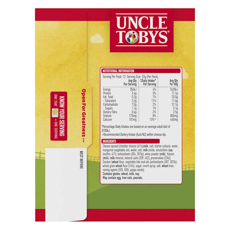 Uncle Tobys Le Snak Tasty Cheese Dip & Crackers