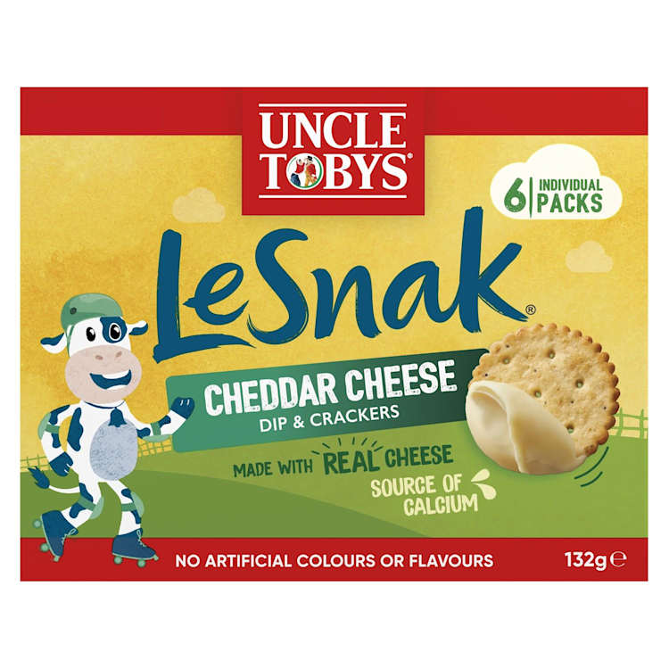 Uncle Tobys Le Snak Cheddar Cheese Dip & Crackers