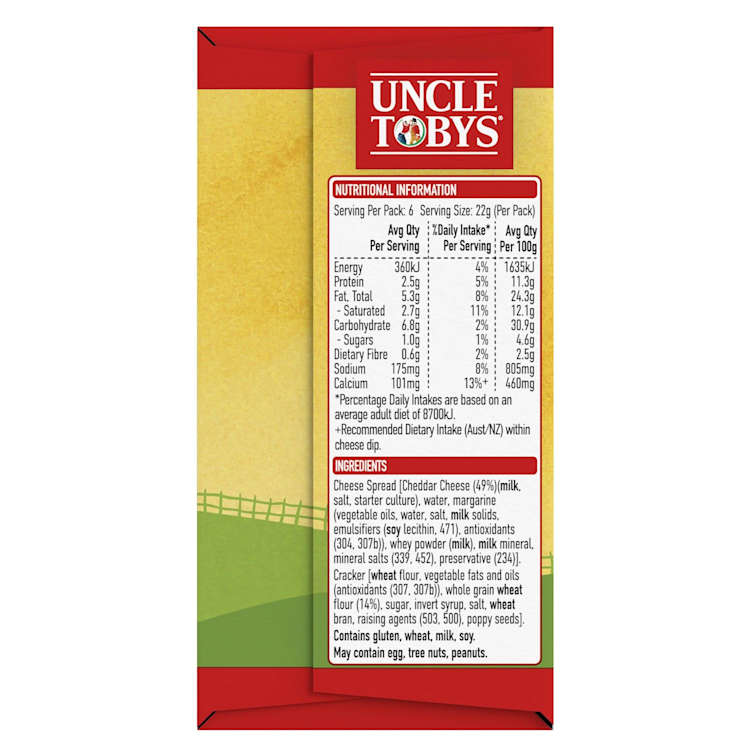 Uncle Tobys Le Snak Cheddar Cheese Dip & Crackers