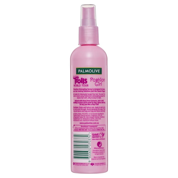 Palmolive Kids Fashion Girl Hair Detangling Spray Rose Kisses For Wet & Dry Hair Trolls Poppy