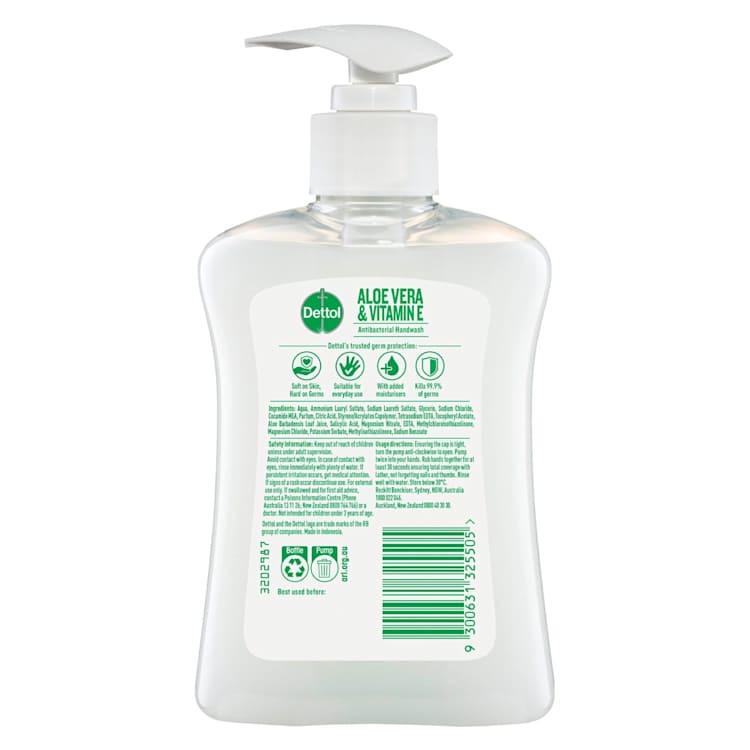Dettol Antibacterial Liquid Hand Wash Pump Aloe Vera And Vitamin E