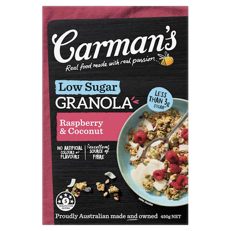 Carman's Low Sugar Granola Raspberry & Coconut