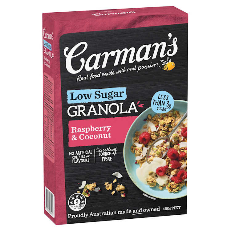 Carman's Low Sugar Granola Raspberry & Coconut