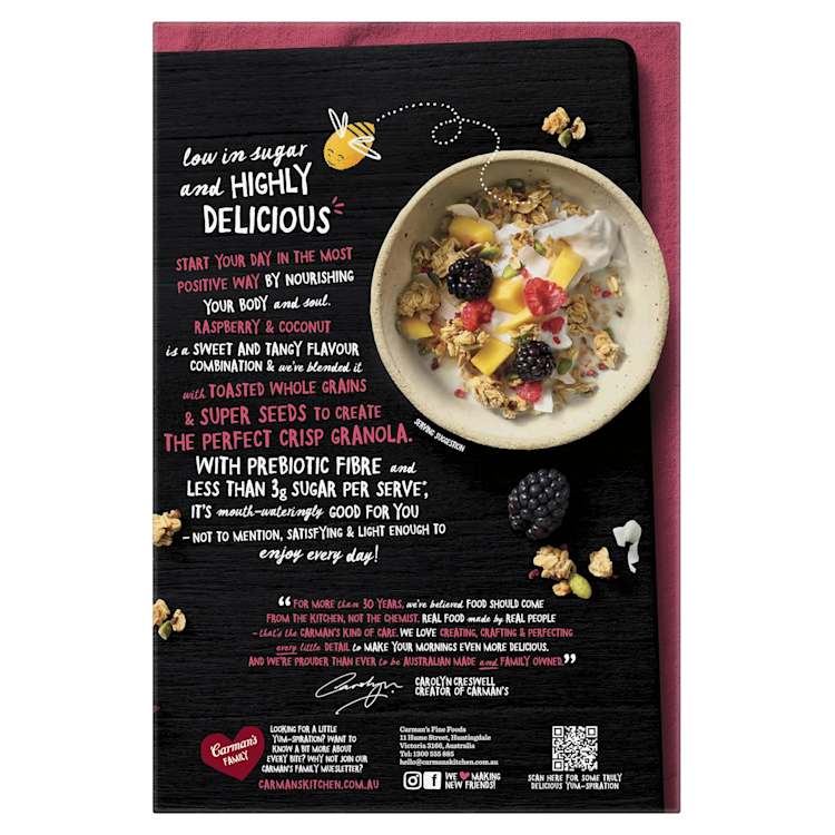 Carman's Low Sugar Granola Raspberry & Coconut