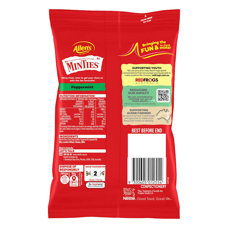 Allen's Minties Mint Chew Lollies Bag