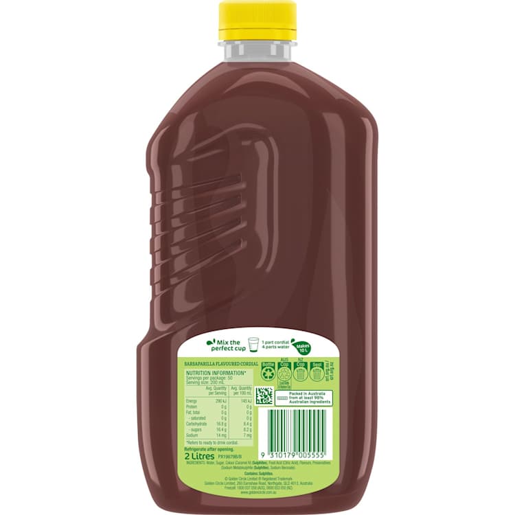 Golden Circle Sarsaparilla Cordial