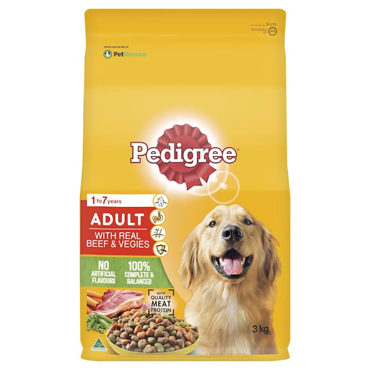 Pedigree Medium AdultDry Dog Food With Real Beef Vegies IGA