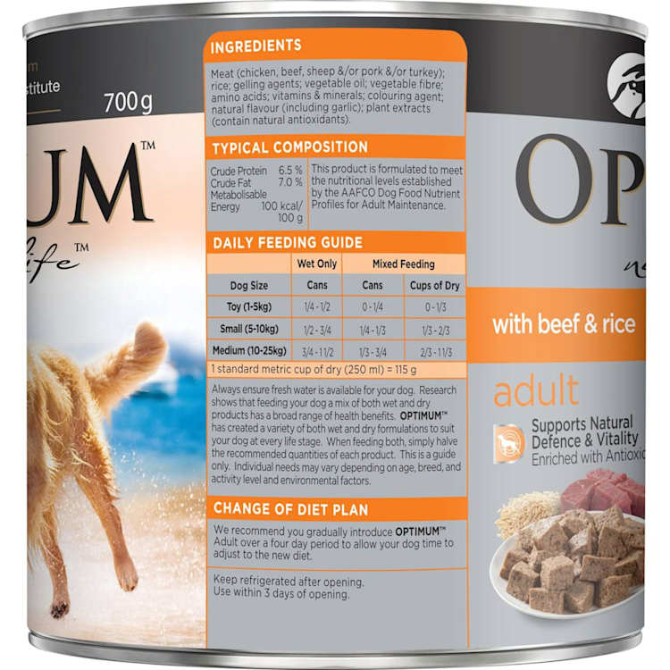 Optimum Wet Dog Food Beef & Rice