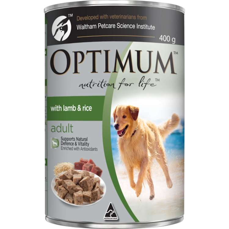Optimum Adult Wet Dog Food with Lamb & Rice Can