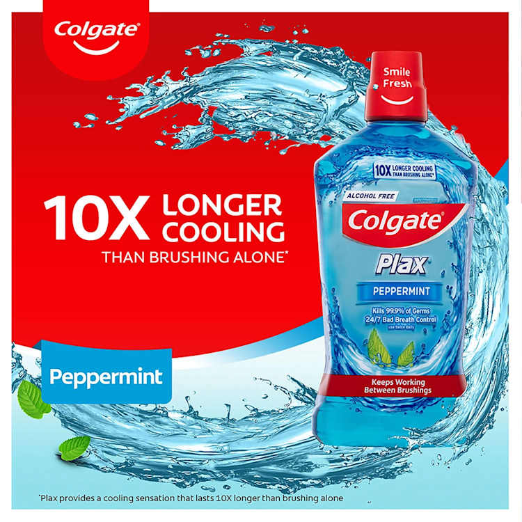 Colgate Plax Alcohol Free Mouthwash Peppermint