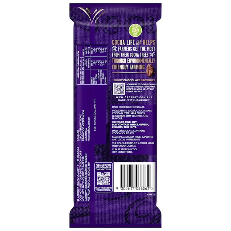 Cadbury Baking Dark Chocolate Block