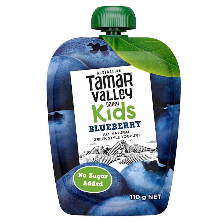 Tamar Valley Dairy Kids Greek Yoghurt Blueberry Pouch