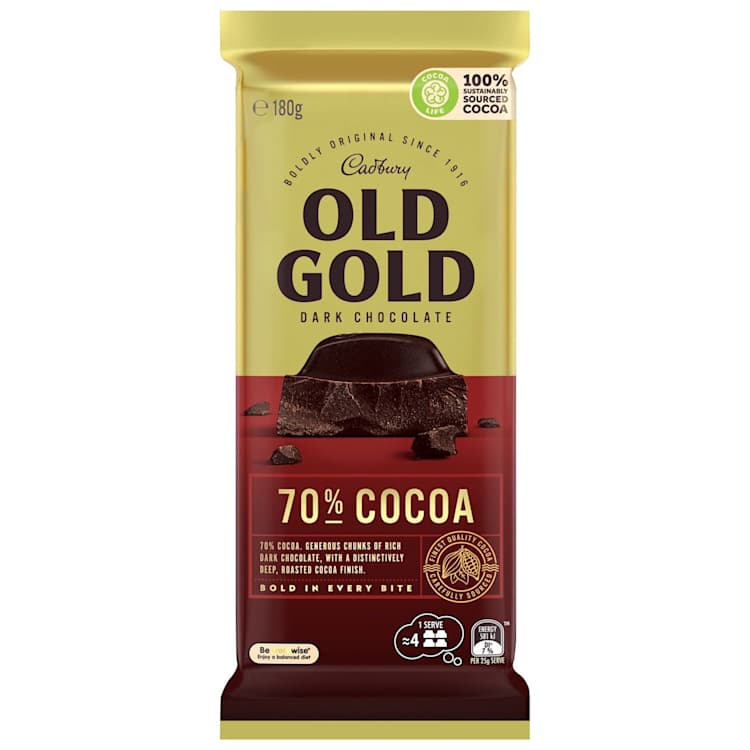Cadbury Old Gold Dark Chocolate 70% Cocoa
