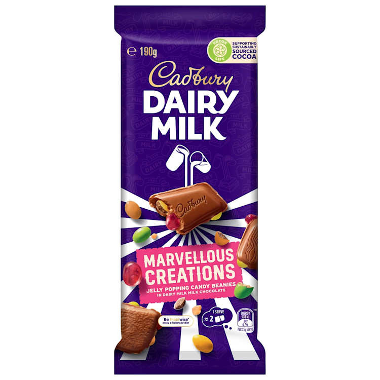 Cadbury Dairy Milk Marvellous Creations Jelly Popping Candy Chocolate Block