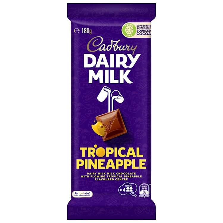 Cadbury Dairy Milk Tropical Pineapple Milk Chocolate Block