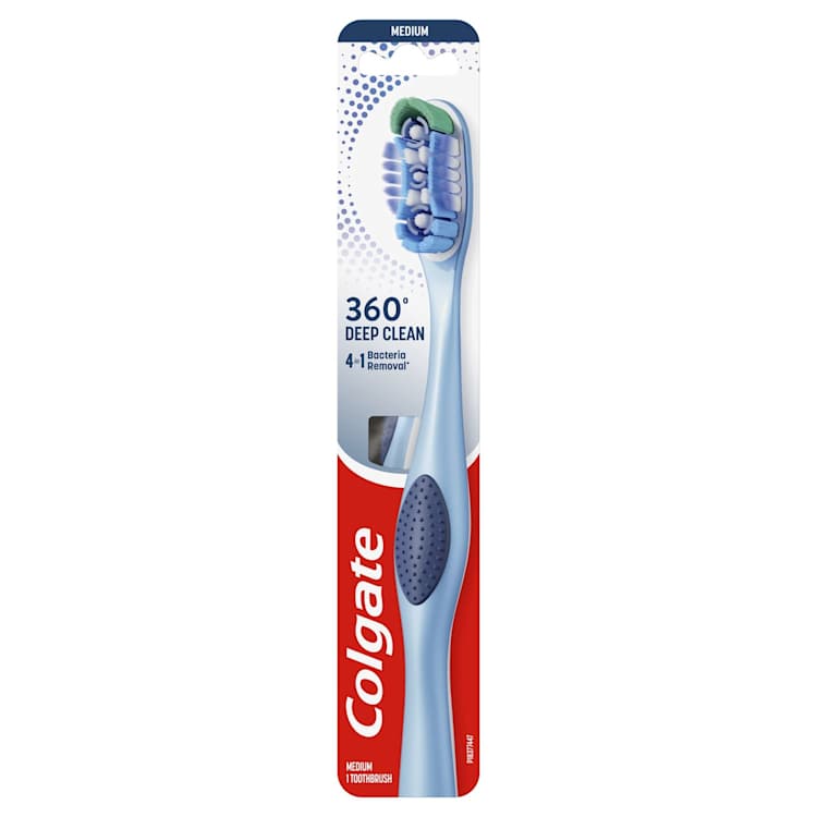 Colgate 360° Whole Mouth Clean Manual Toothbrush, Medium Bristles