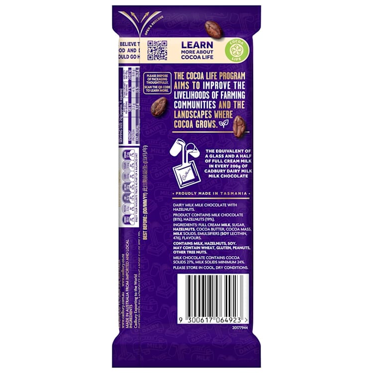 Cadbury Dairy Milk Hazelnut Milk Chocolate Block