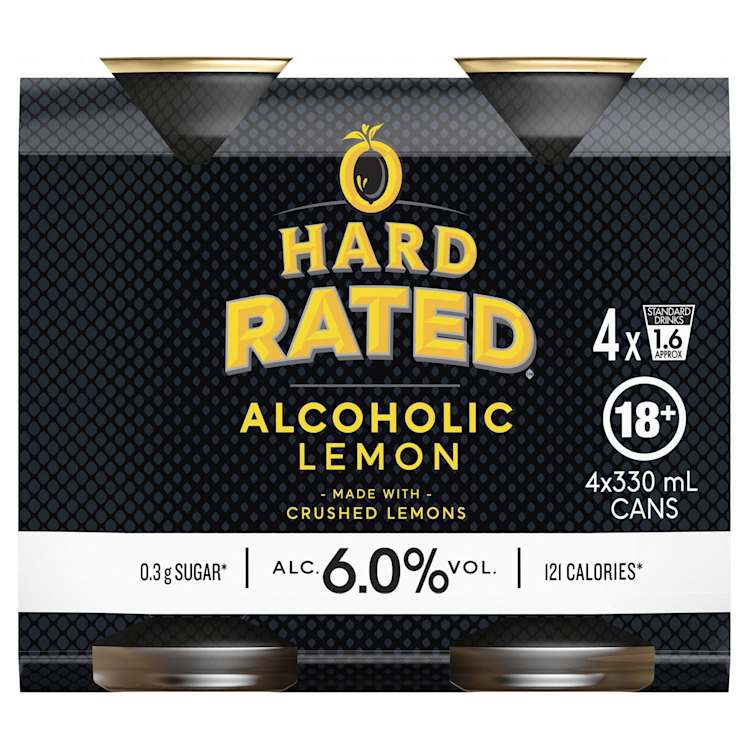 Hard Rated Alcoholic Lemon 6% Can 330mL 