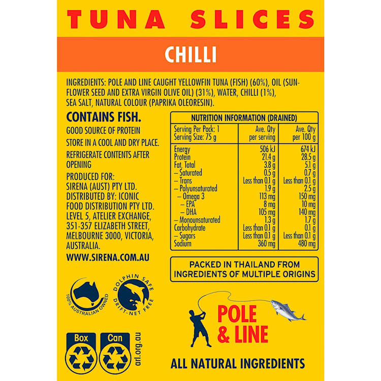 Sirena Tuna Slices Chilli & Oil