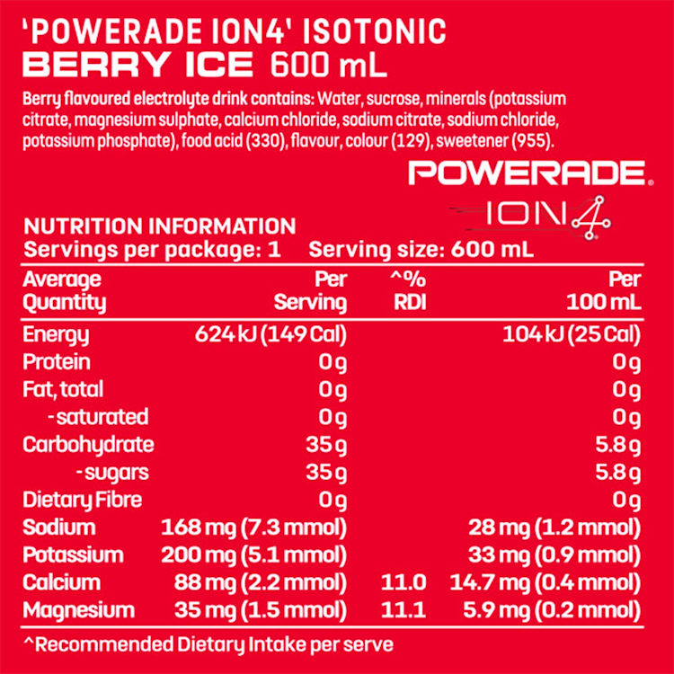 Powerade ION4 Berry Ice Sports Drink Sipper Cap