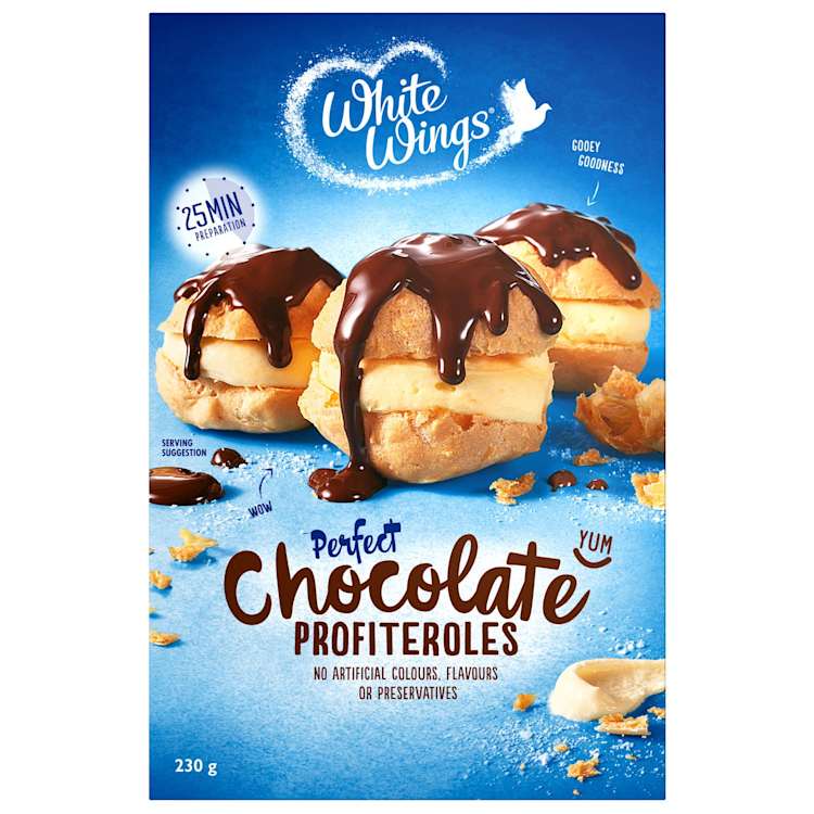 White Wings Dessert Mix Chocolate Profiteroles