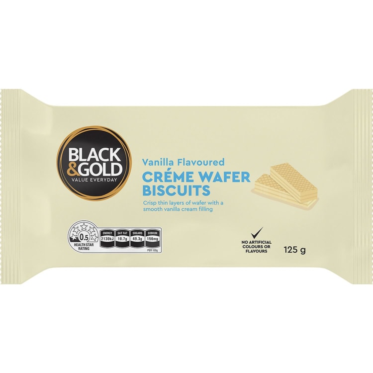 Black & Gold Vanilla Flavoured Creme Wafer Biscuits