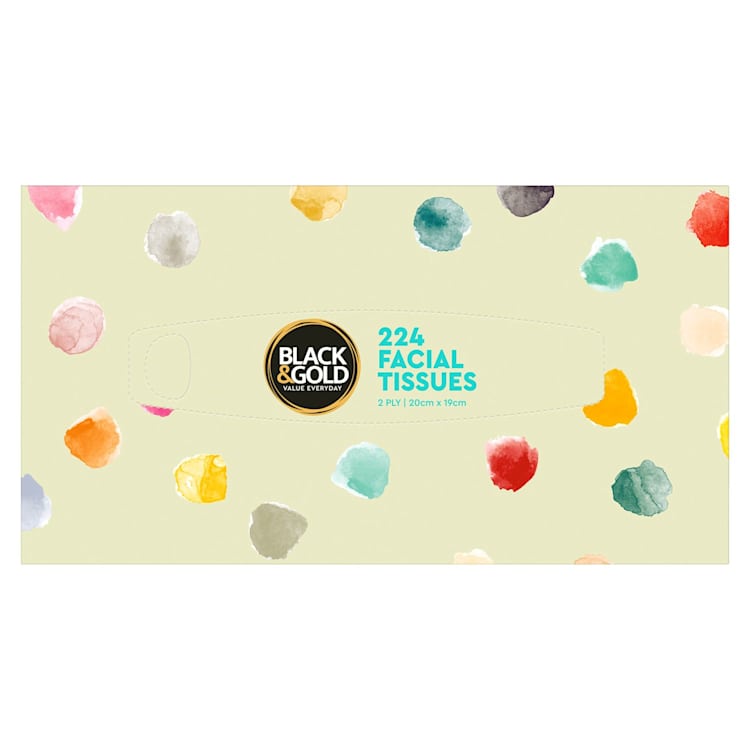 Black & Gold Facial Tissues
