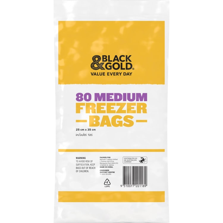 Black & Gold Freezer Bag Medium
