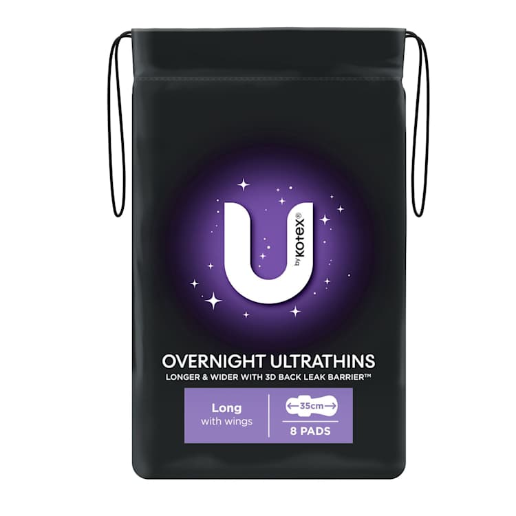 U by Kotex Overnight Ultrathins Long Pads