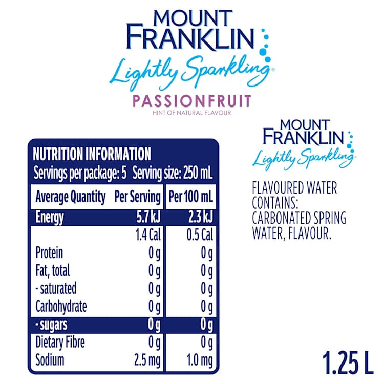 Mount Franklin Lightly Sparkling Water Passionfruit Bottle