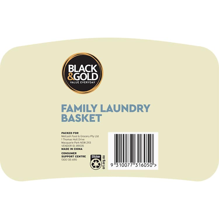 Black & Gold Laundry Basket Family