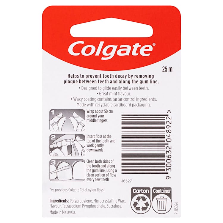 Colgate Total Tartar Control Dental Floss, 25m, Protects Gums & Reduces Tooth Decay