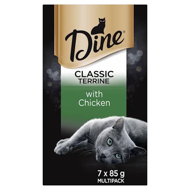 Dine Wet Cat Food Classic Terrine With Chicken Tray
