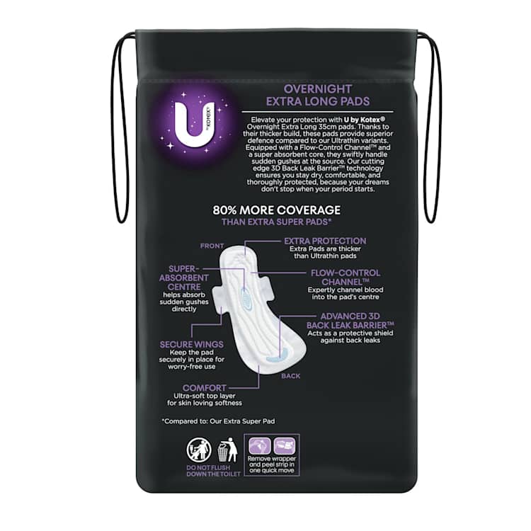 U By Kotex Maxi Overnight Pad Long