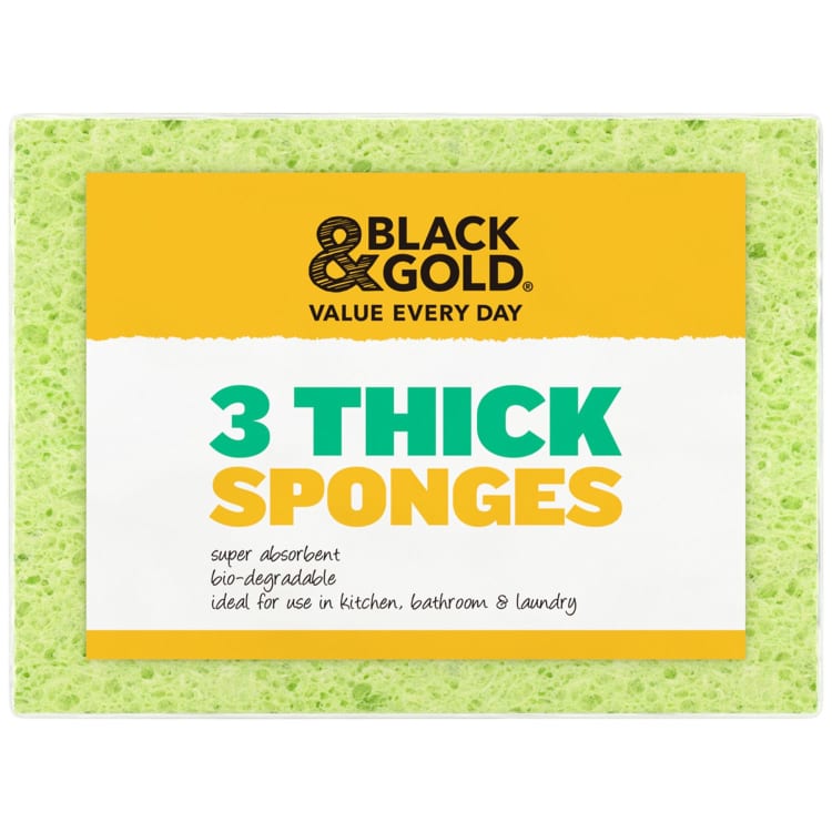 Black & Gold Thick Sponges
