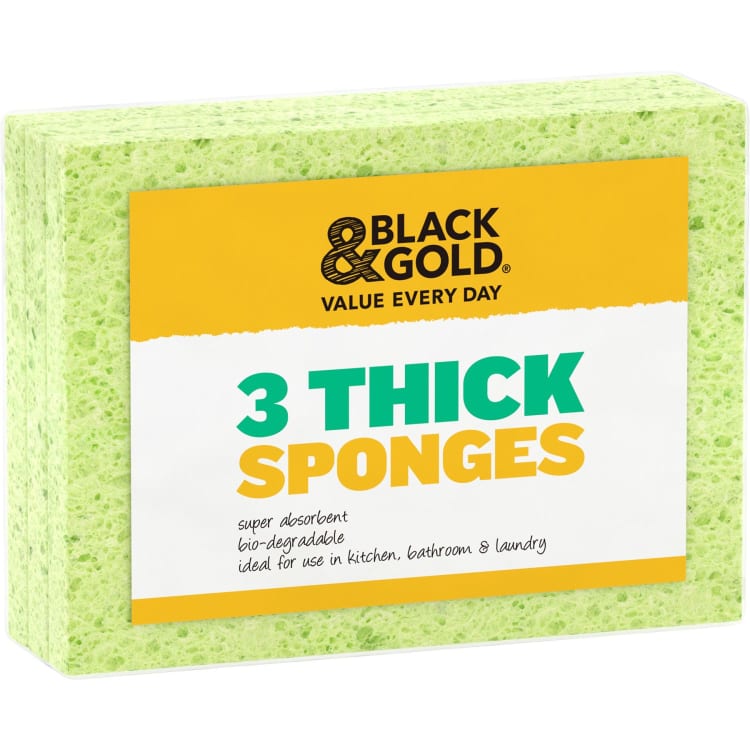 Black & Gold Thick Sponges
