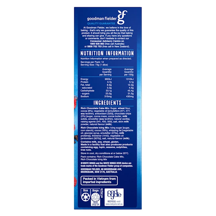 White Wings Rich Chocolate Cake Mix