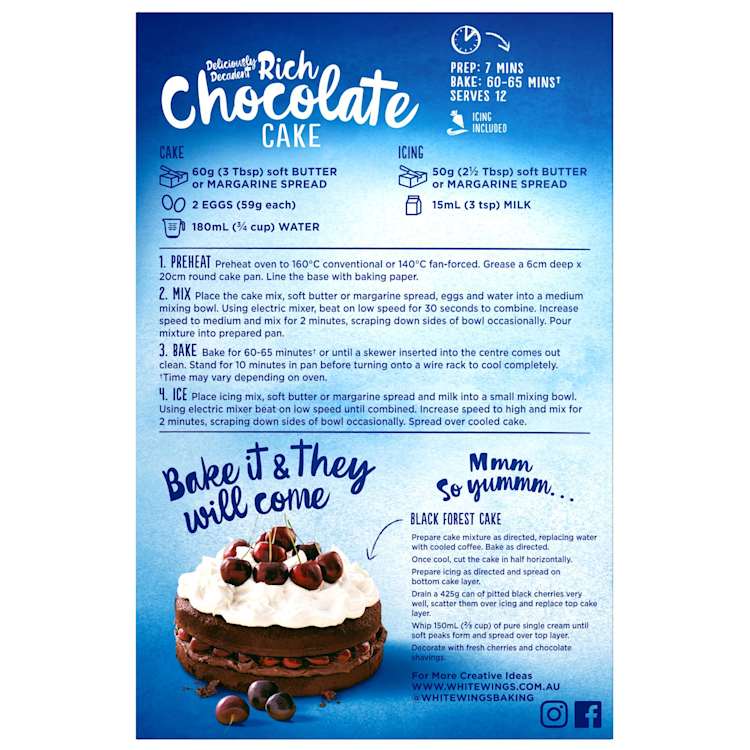 White Wings Rich Chocolate Cake Mix