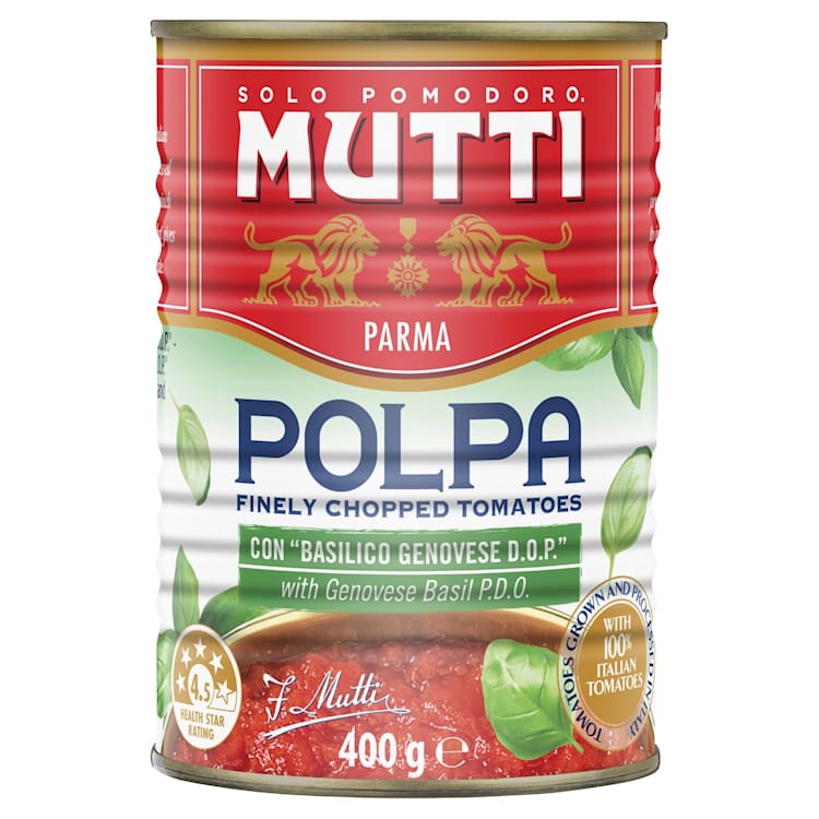 Mutti Finely Chopped Tomatoes with Basil