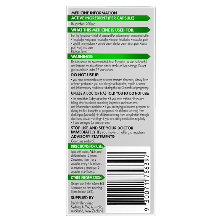 Nurofen Zavance Ibuprofen Mini Liquid Capsules 