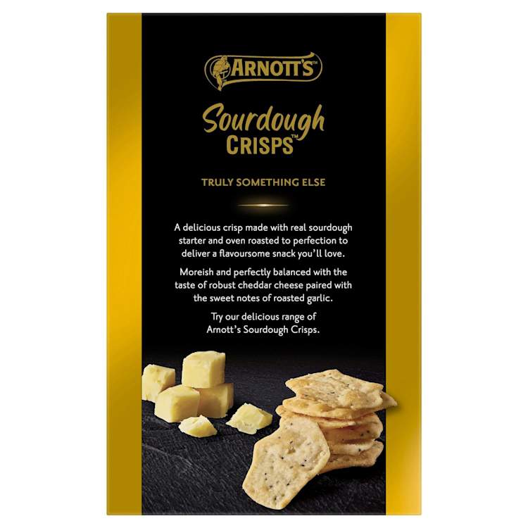 Arnott's Sourdough Crisps Cheddar & Roasted Garlic