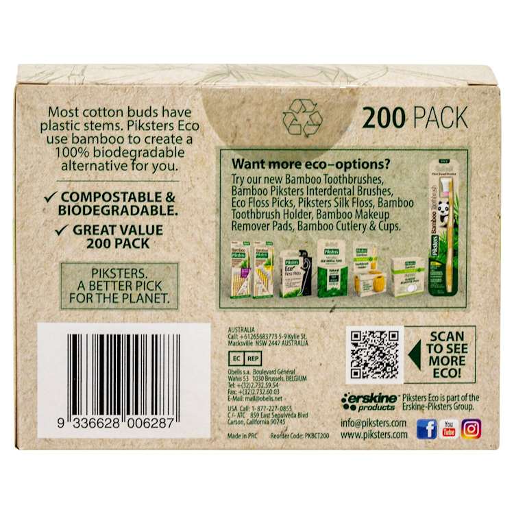Piksters Eco Bamboo Cotton Buds