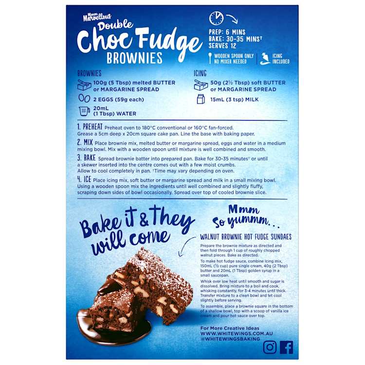 White Wings Double Choc Fudge Brownies