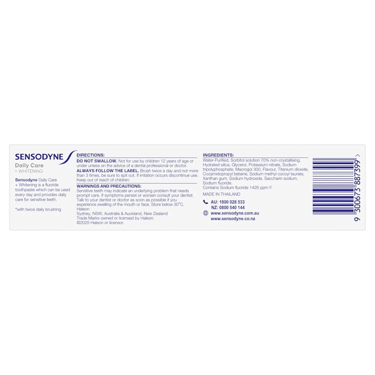 Sensodyne Toothpaste Daily Care + Whitening