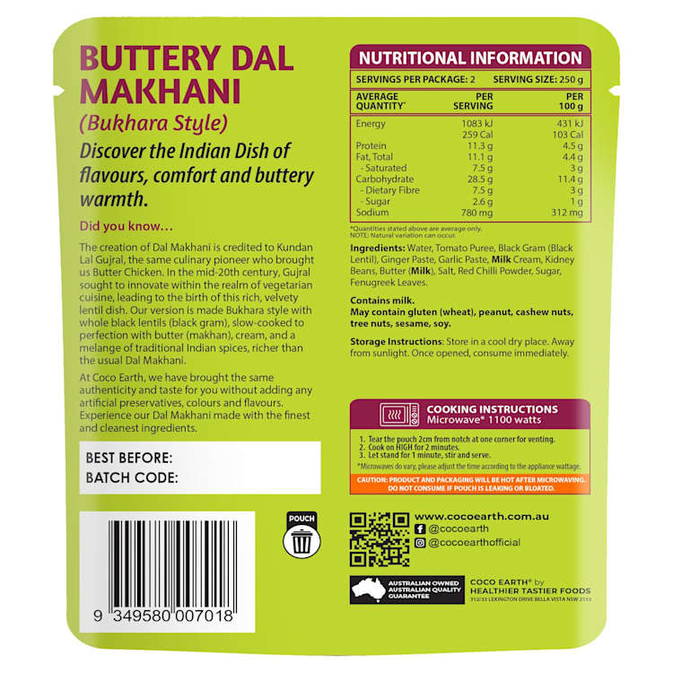 Coco Earth Buttery Dal Makhani