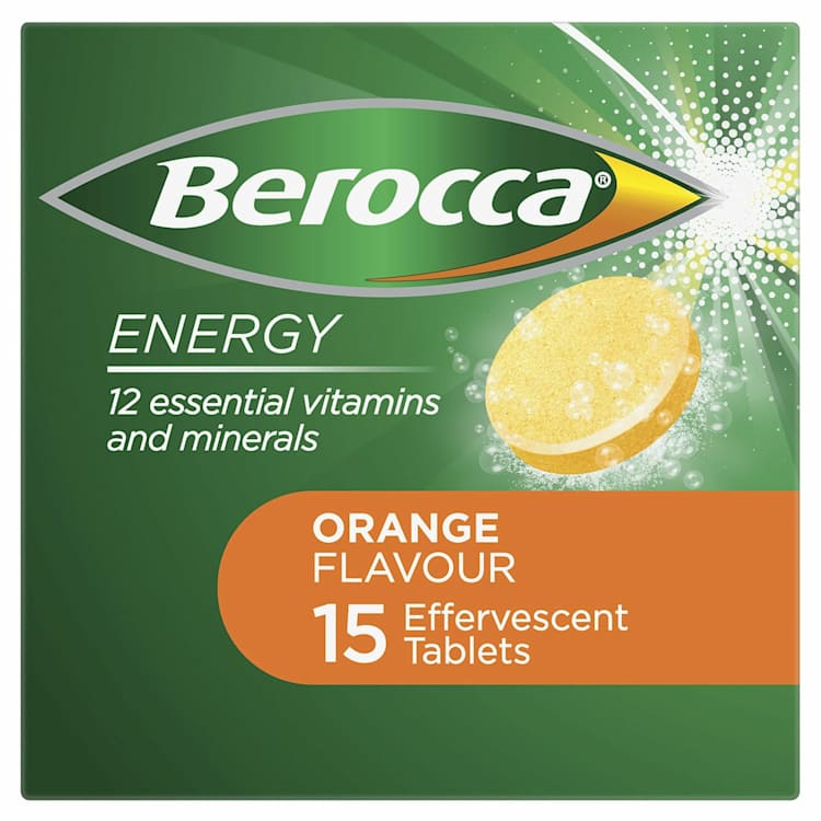 Berocca Energy Vitamin B & C Orange Flavour Effervescent Tablets