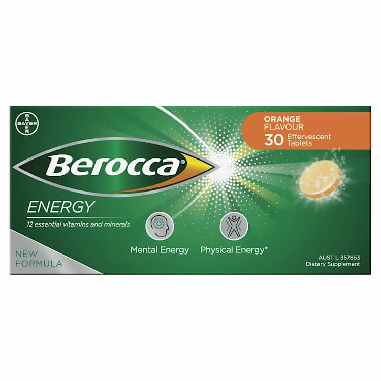 Berocca Energy Vitamin B & C Orange Flavour Effervescent Tablets